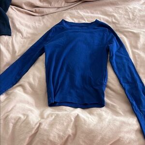 Hollister- Blue Ribbed Long Sleeve Top
